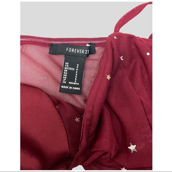 FOREVER 21 | CELESTIAL STAR MOON SEMI SHEER CROP CAMI BRALETTE - Picture 5 of 5